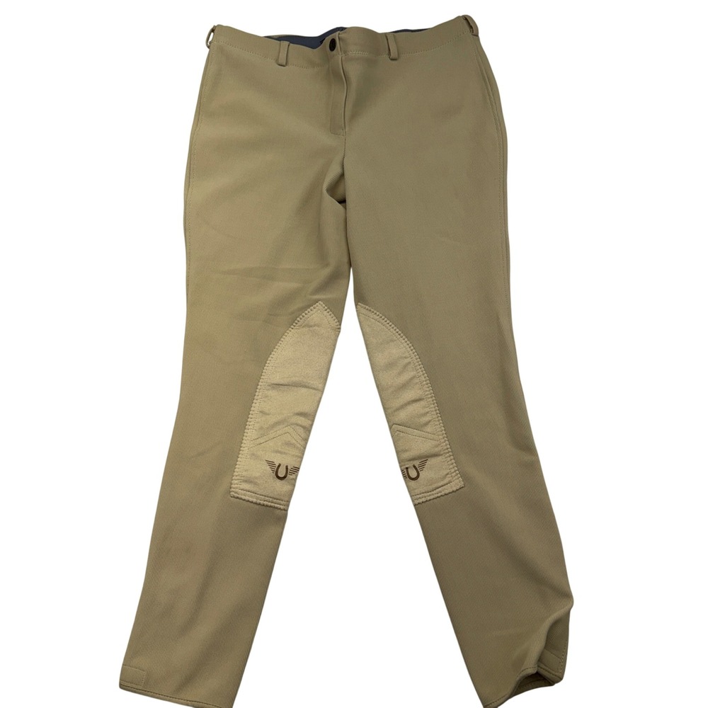 Tuff Rider Ribb Ladies 34 Pull On Riding Breeches Tan Equestrian Pants